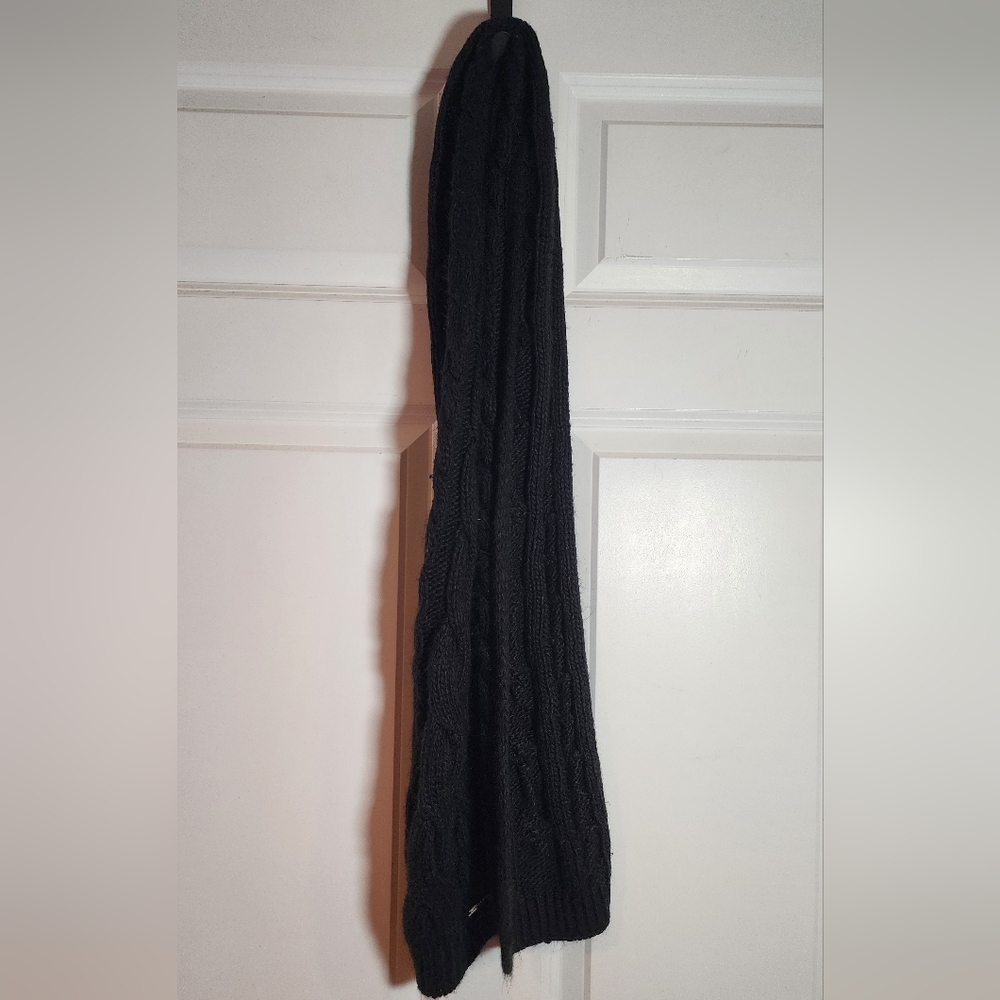 Michael Kors Black Cable Knit Scarf